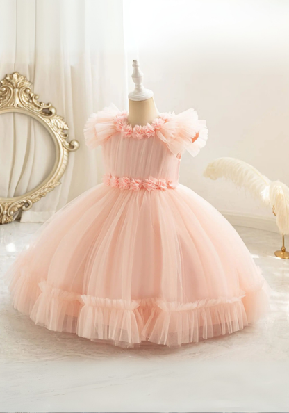 Robe Princesse Soirée Saumon Fille