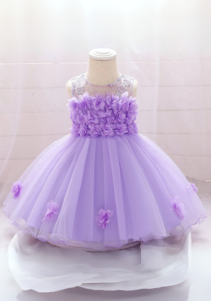 Robe Princesse Dentelle Violette Bébé