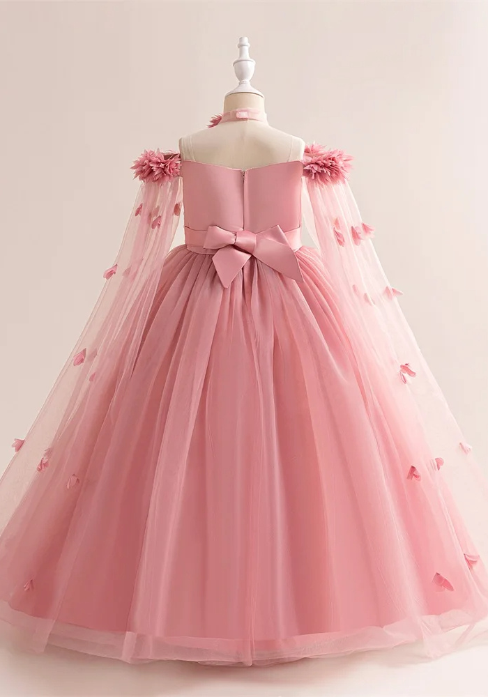 Robe Princesse Longue Rose Poudré Fille