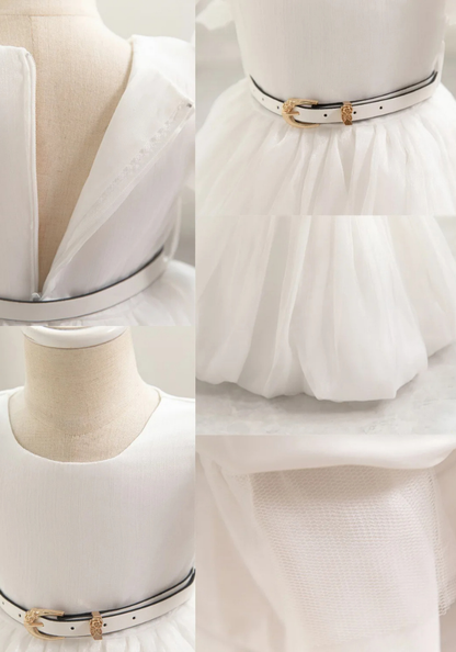 Robe Princesse Simple Blanche Bébé pas cher