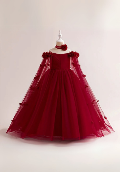 Robe Princesse Longue  Rouge Fille