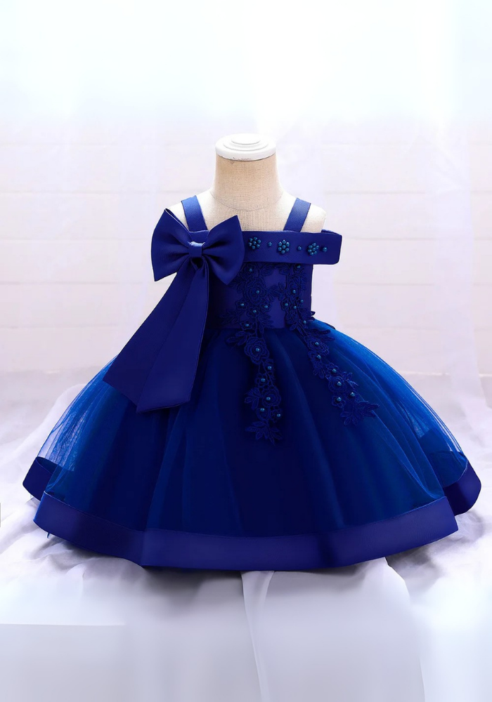 Robe Princesse Satin Bleu Bébé