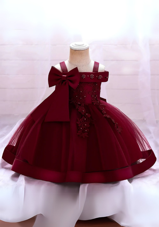 Robe Princesse Satin Rouge Bébé