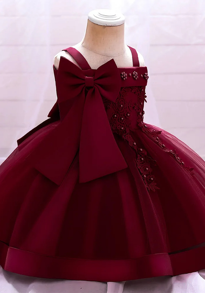 Robe Princesse Satin Rouge Bébé