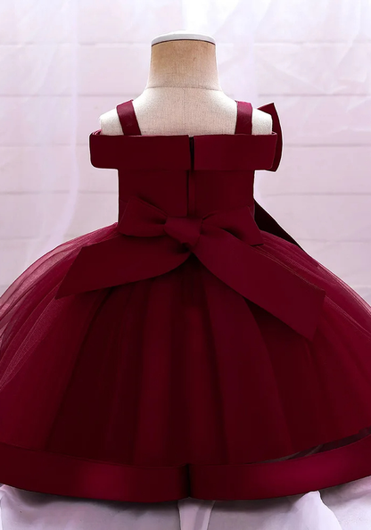 Robe Princesse Satin Rouge Bébé pas cher