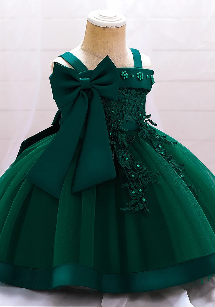 Robe Princesse Satin Vert Bébé