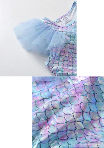 Robe Princesse Écailles bleue