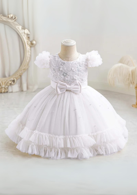 Robe Princesse Blanche Broderie Bébé