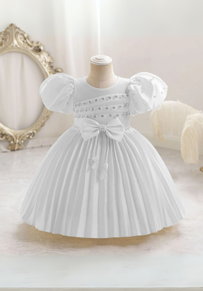 Robe Princesse Blanche Plissée Fille