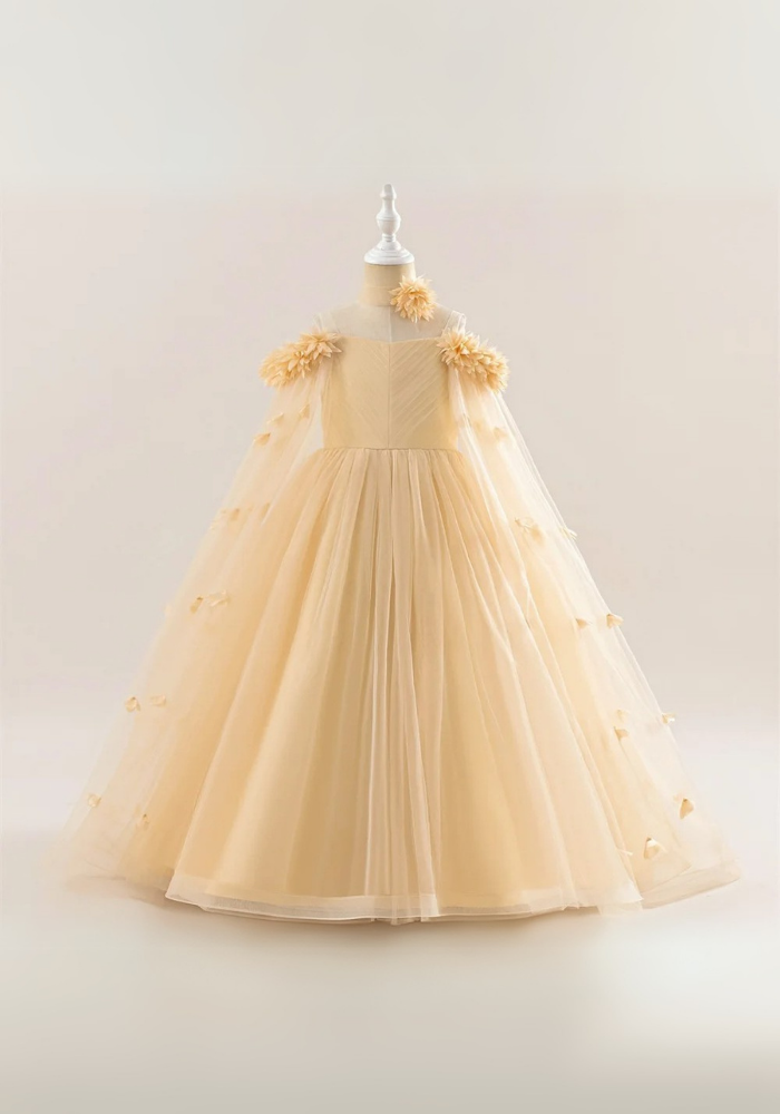 Robe Princesse Longue Jaune Fille