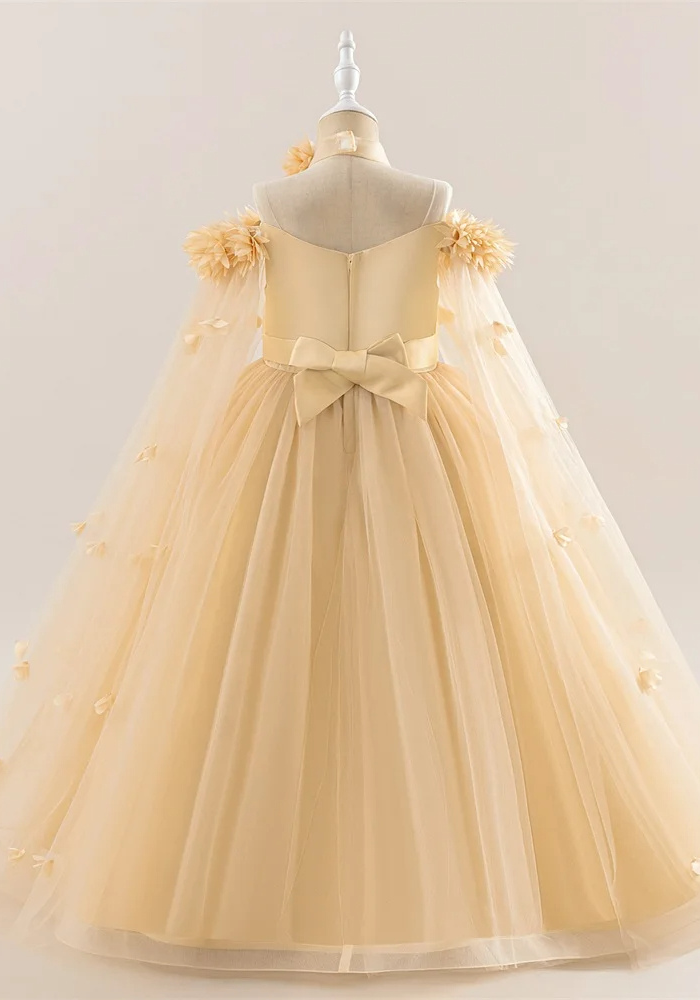 Robe Princesse Longue Jaune Fille