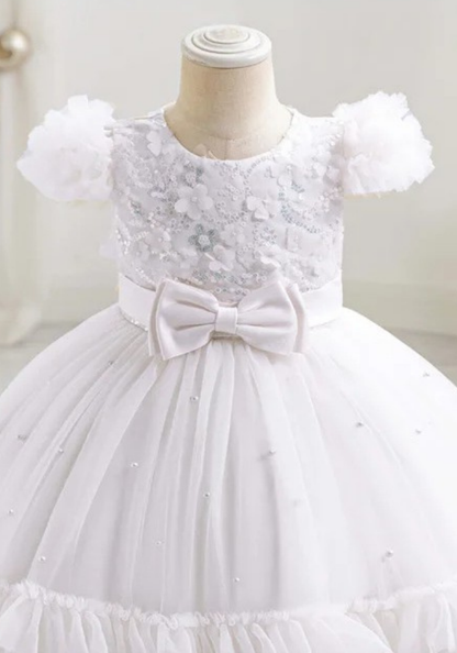 Robe Princesse Blanche Broderie Bébé