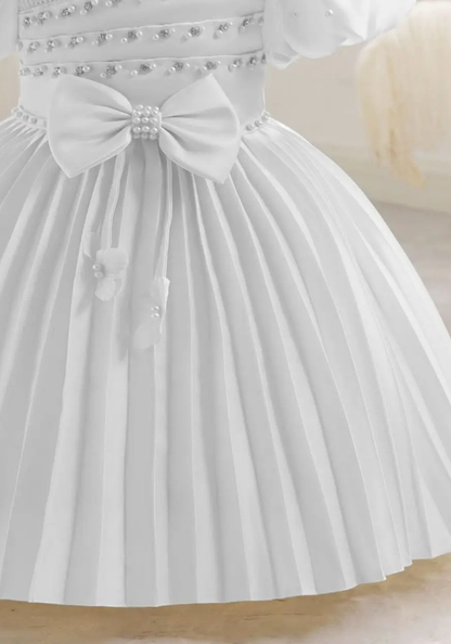 Robe Princesse Blanche Plissée Fille pas cher
