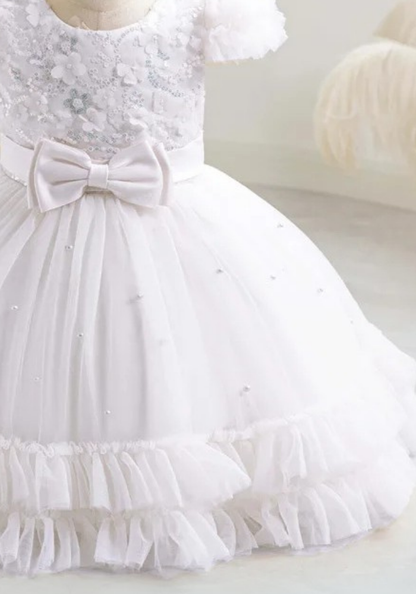 Robe Princesse Blanche Broderie Bébé pas cher