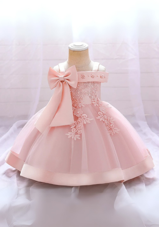 Robe Princesse Satin Rose Bébé