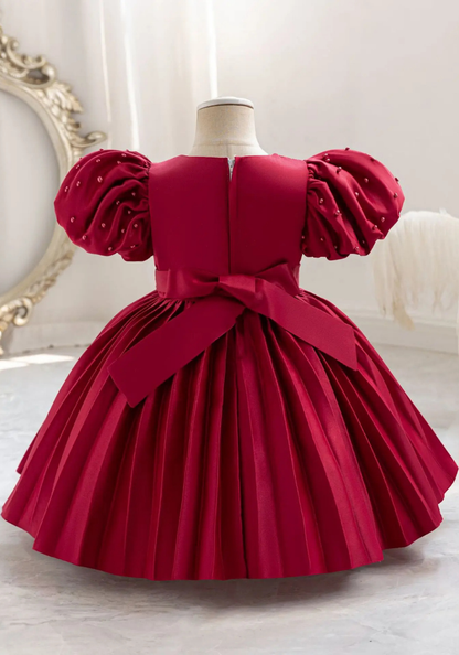 Robe Princesse Rouge Plissée Fille