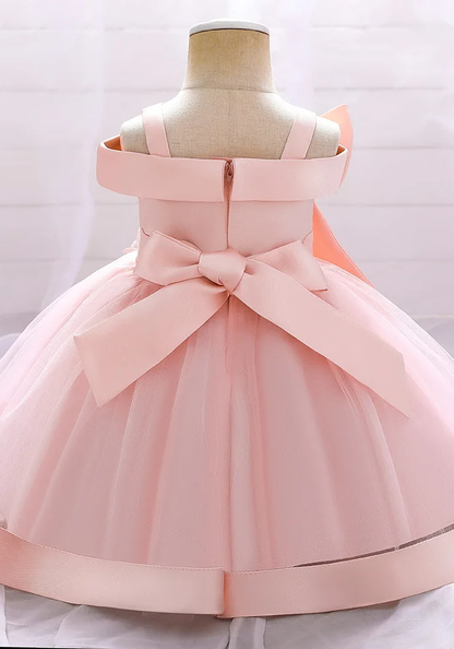 Robe Princesse Satin Rose Bébé pas cher