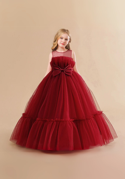 Robe Princesse Rouge Élégante Fille