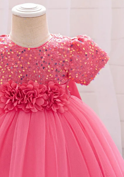 Robe Princesse Rose Bonbon Bébé