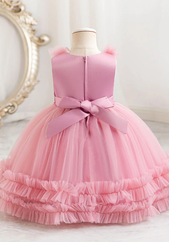 Robe Princesse Longue Rose Poudré Bébé