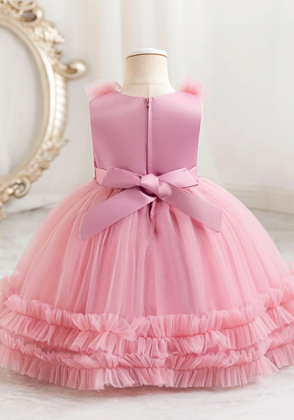 Robe Princesse Longue Rose Poudré Bébé