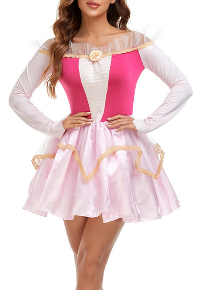 Déguisement Princesse Courte Rose Femme