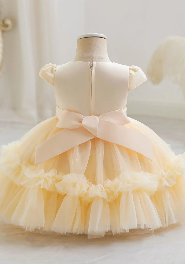 Robe Princesse Jaune Perles Bébé