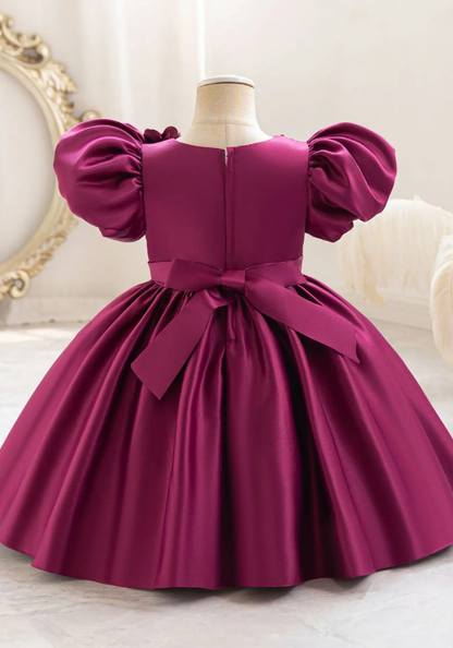 Robe Princesse Florale Prune Fille