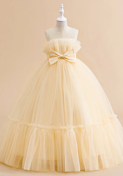 Robe Princesse Jaune Élégante Fille