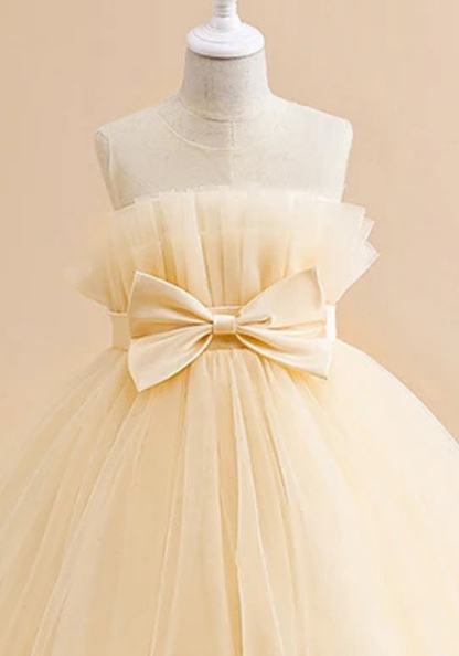 Robe Princesse Jaune Élégante Fille pas cher