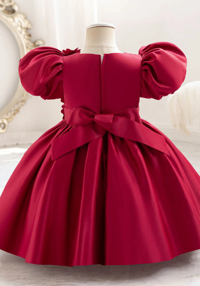 Robe Princesse Florale Rouge Fille