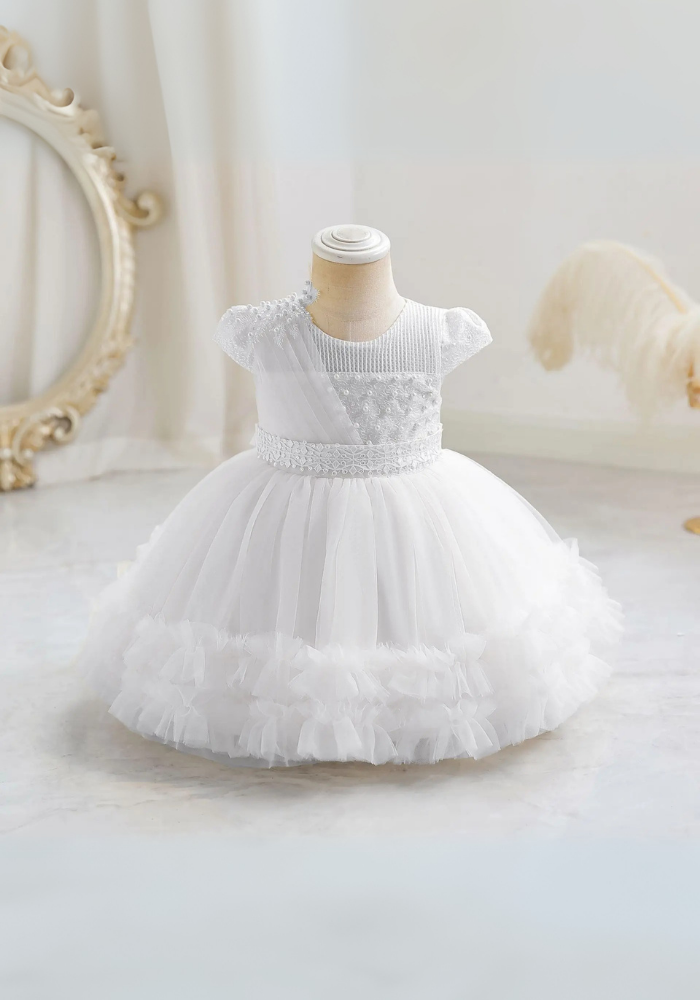 Robe Princesse Cérémonie Blanche Bébé