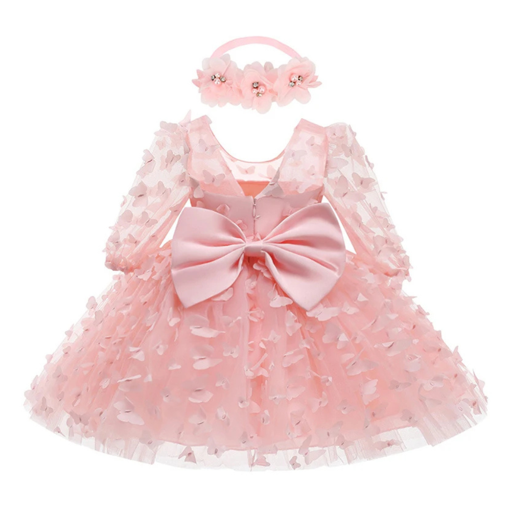 Robe Princesse Bébé Papillon rose
