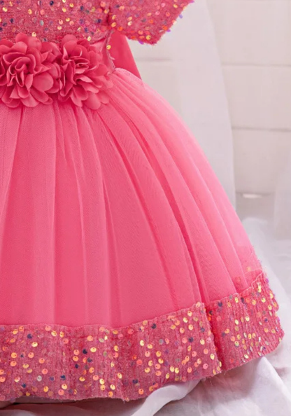 Robe Princesse Rose Bonbon Bébé