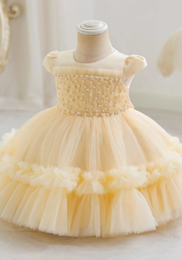 Robe Princesse Jaune Perles Bébé pas cher