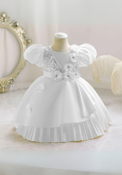 Robe Princesse Florale Blanche Fille