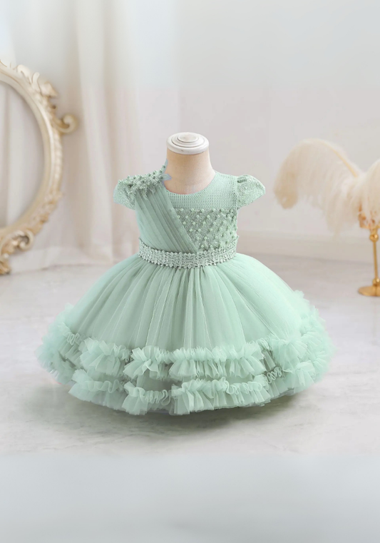 Robe Princesse Cérémonie Verte Bébé