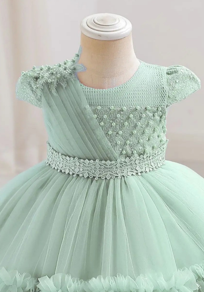 Robe Princesse Cérémonie Verte Bébé
