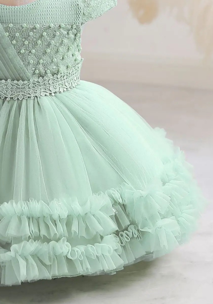 Robe Princesse Cérémonie Verte Bébé pas cher