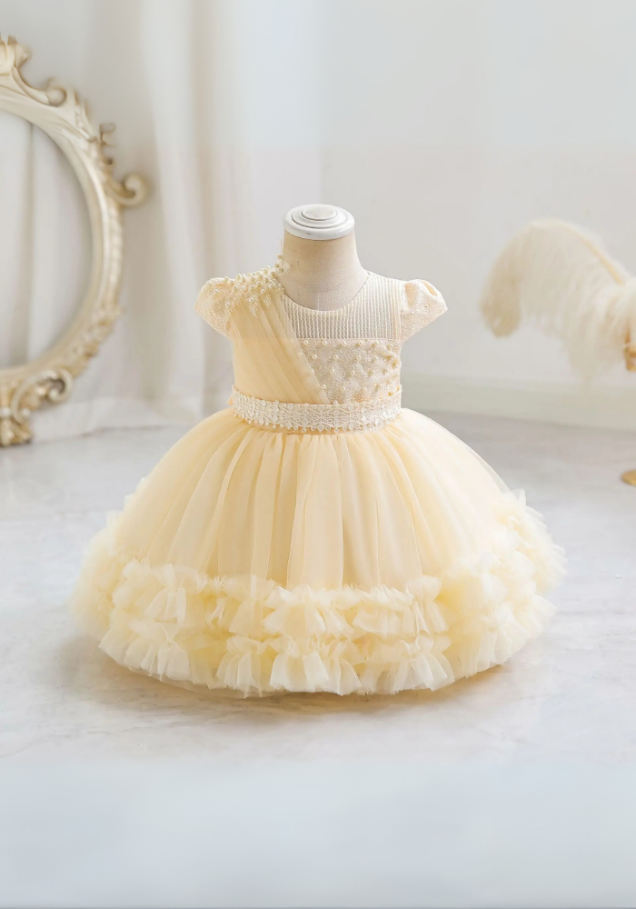 Robe Princesse Jaune Cérémonie Bébé