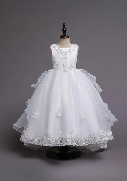 Robe Princesse Blanche Broderie Fille