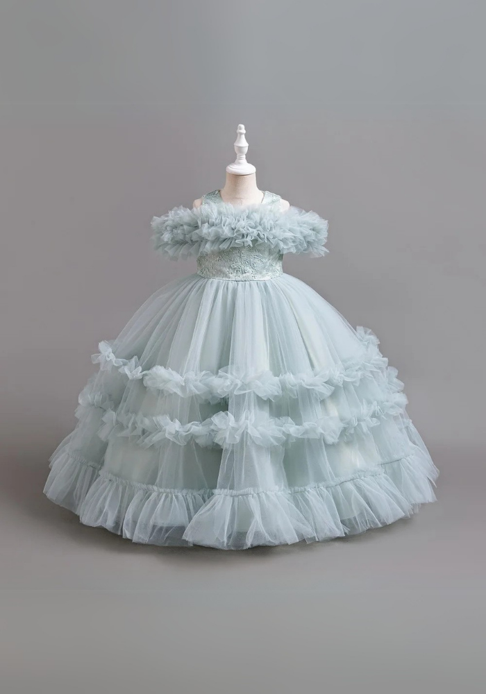 Robe Princesse Tulle Bleu Fille