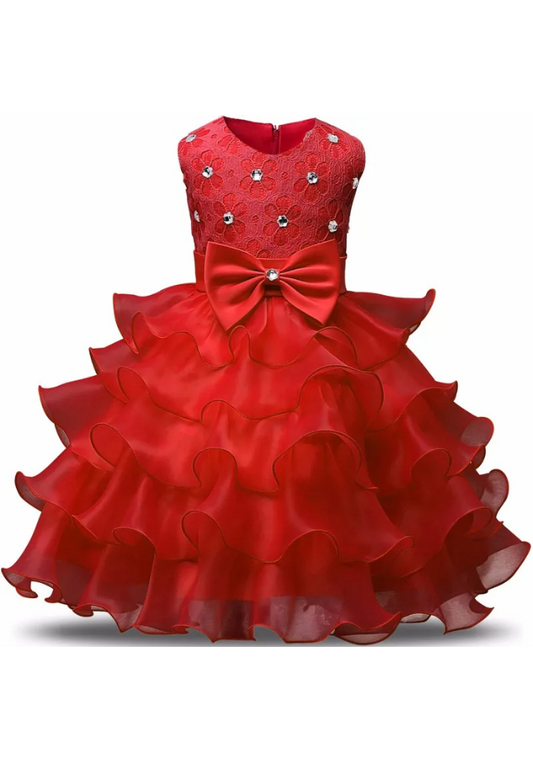 Robe Princesse Rouge Froufrou Fille