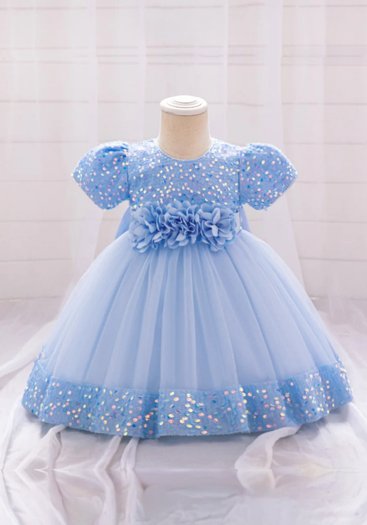 Robe Princesse Bleu Ciel Bébé