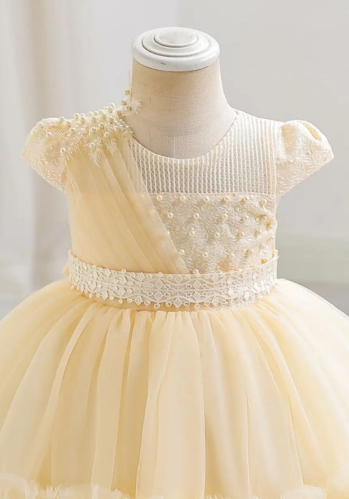 Robe Princesse Jaune Cérémonie Bébé