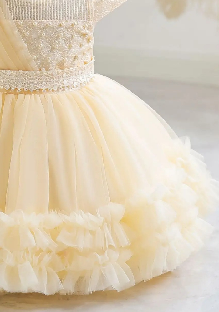 Robe Princesse Jaune Cérémonie Bébé pas cher