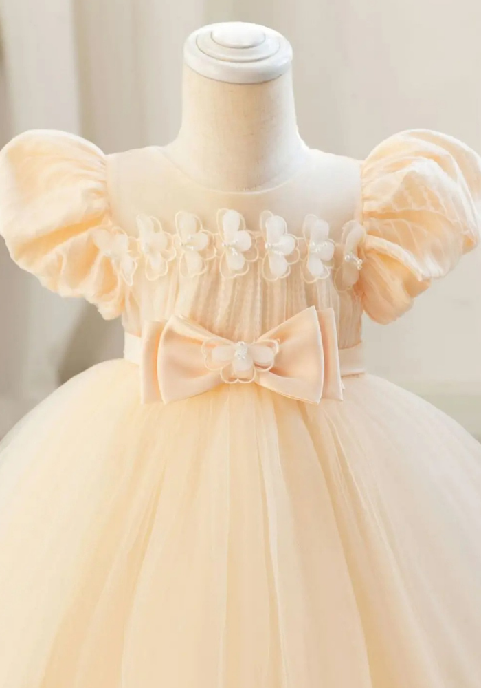 Robe Princesse Jaune Nœud Bébé