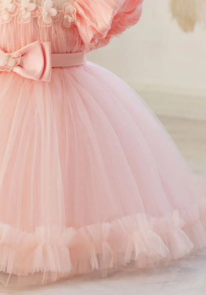 Robe Princesse Rose Nœud Bébé pas cher