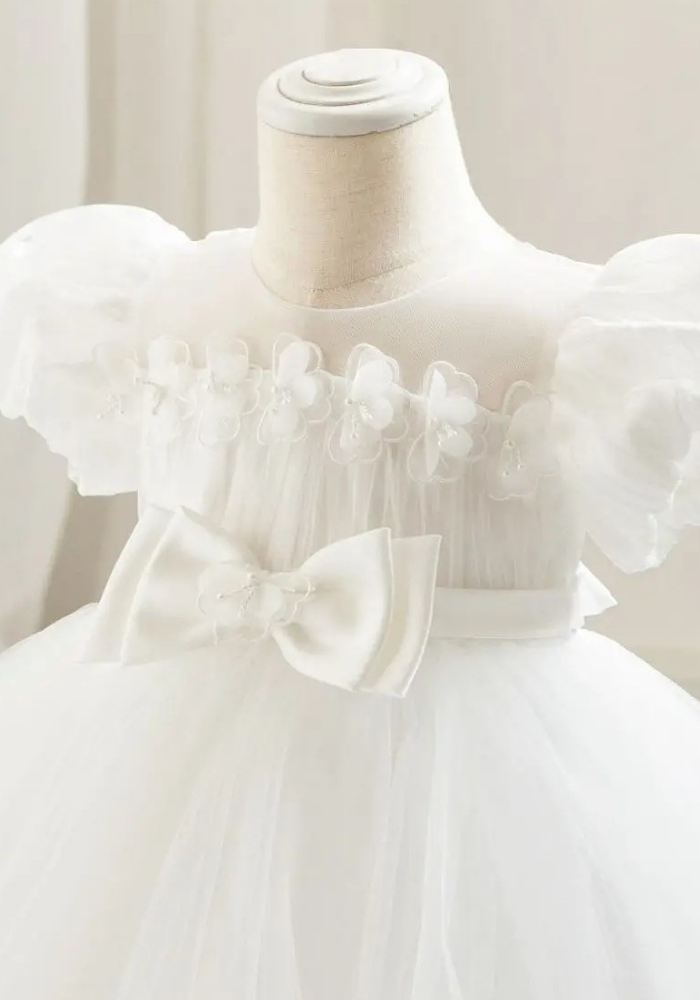 Robe Princesse Blanche Nœud Bébé