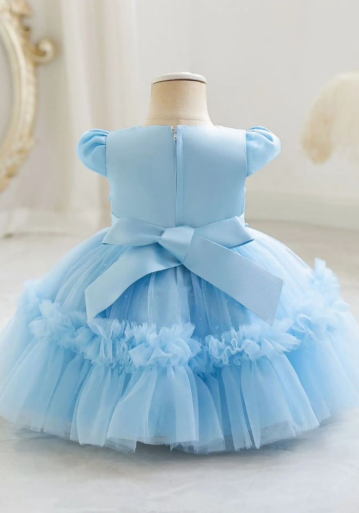 Robe Princesse Bleu Perles Bébé